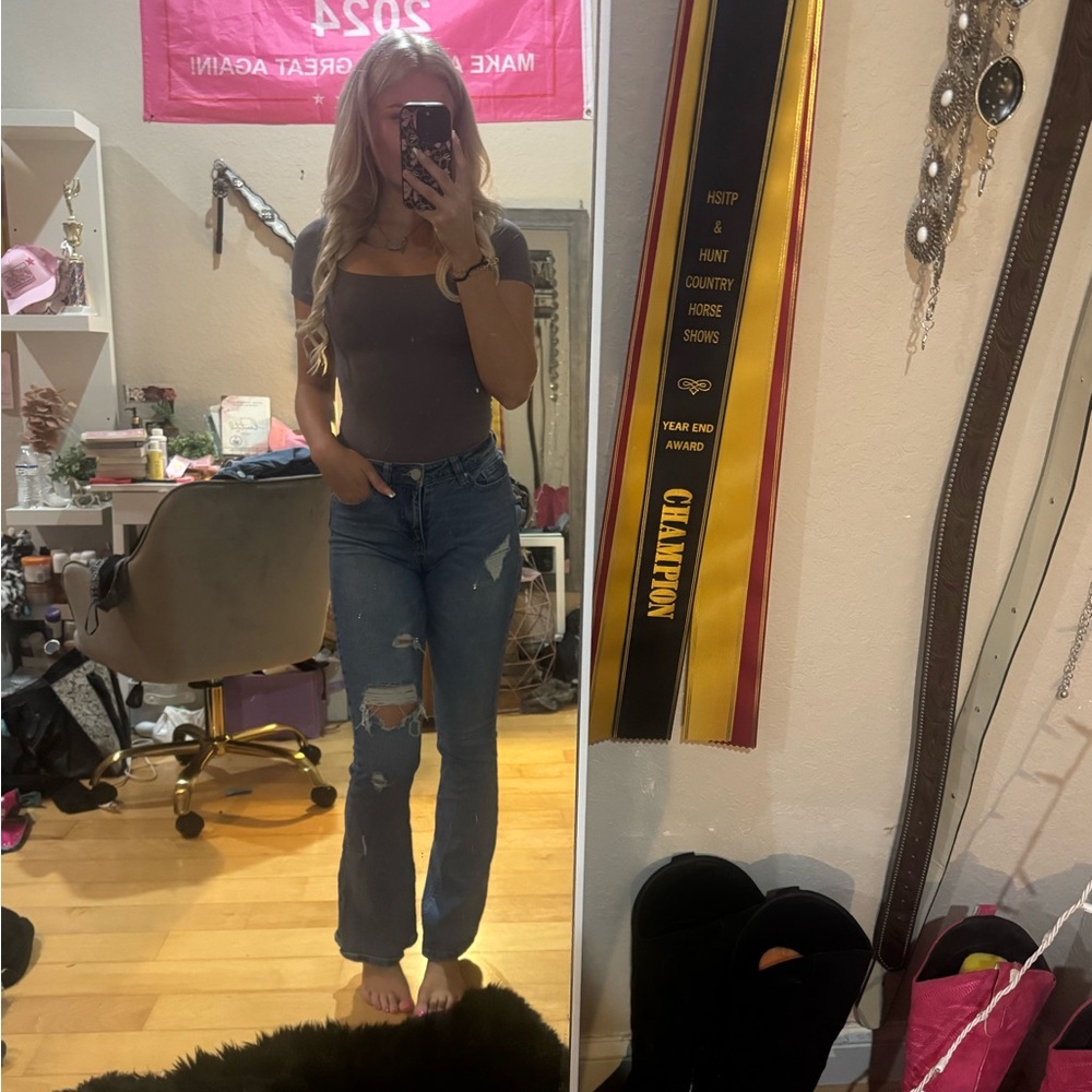 Indigo Rein Blue Flare Wide Leg Jeans